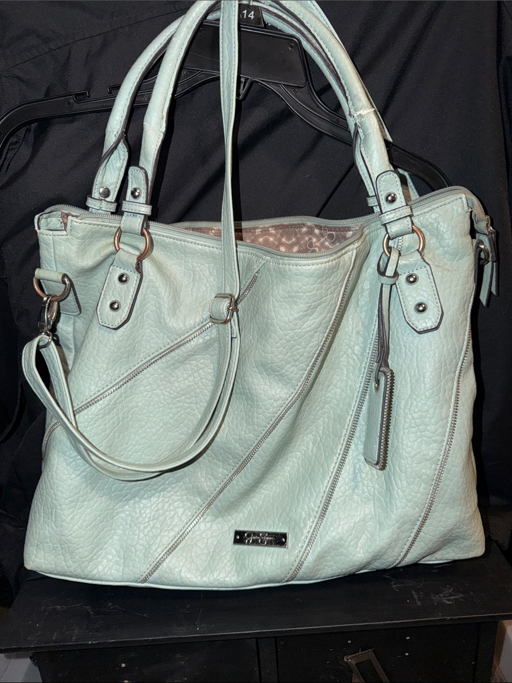 Jessica Simpson Light green soft pebble leather Shoulder bag